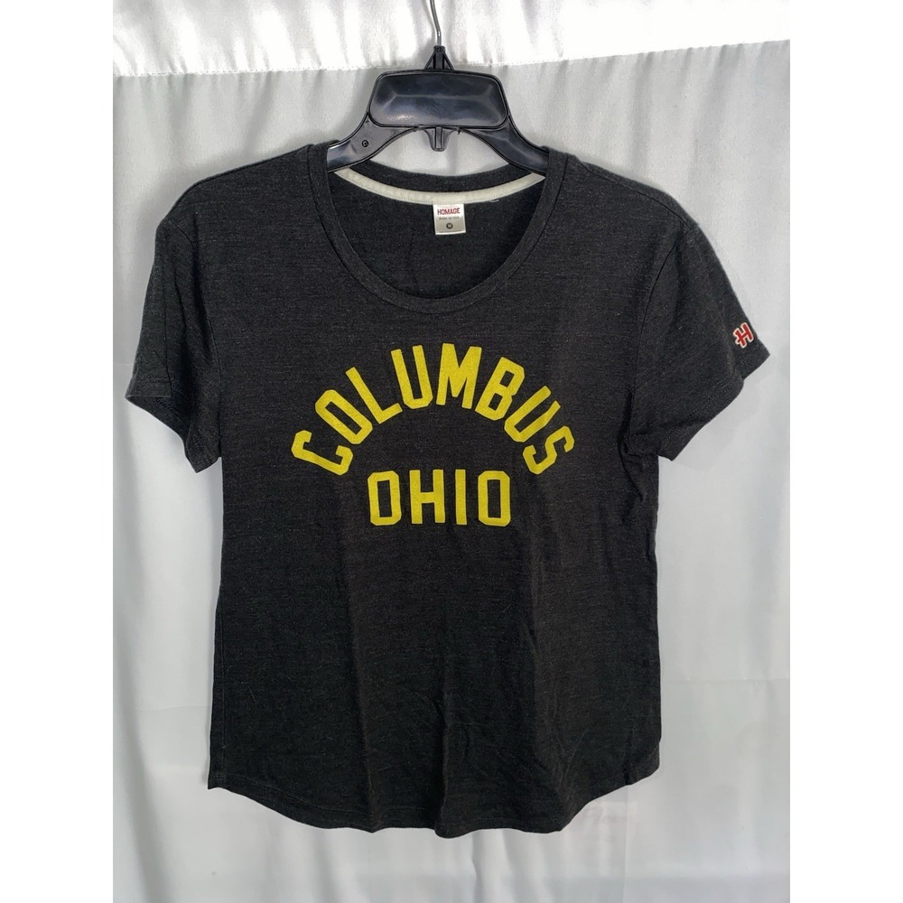 Homage Columbus Ohio Yellow Black Crew T Shirt Womens Medium